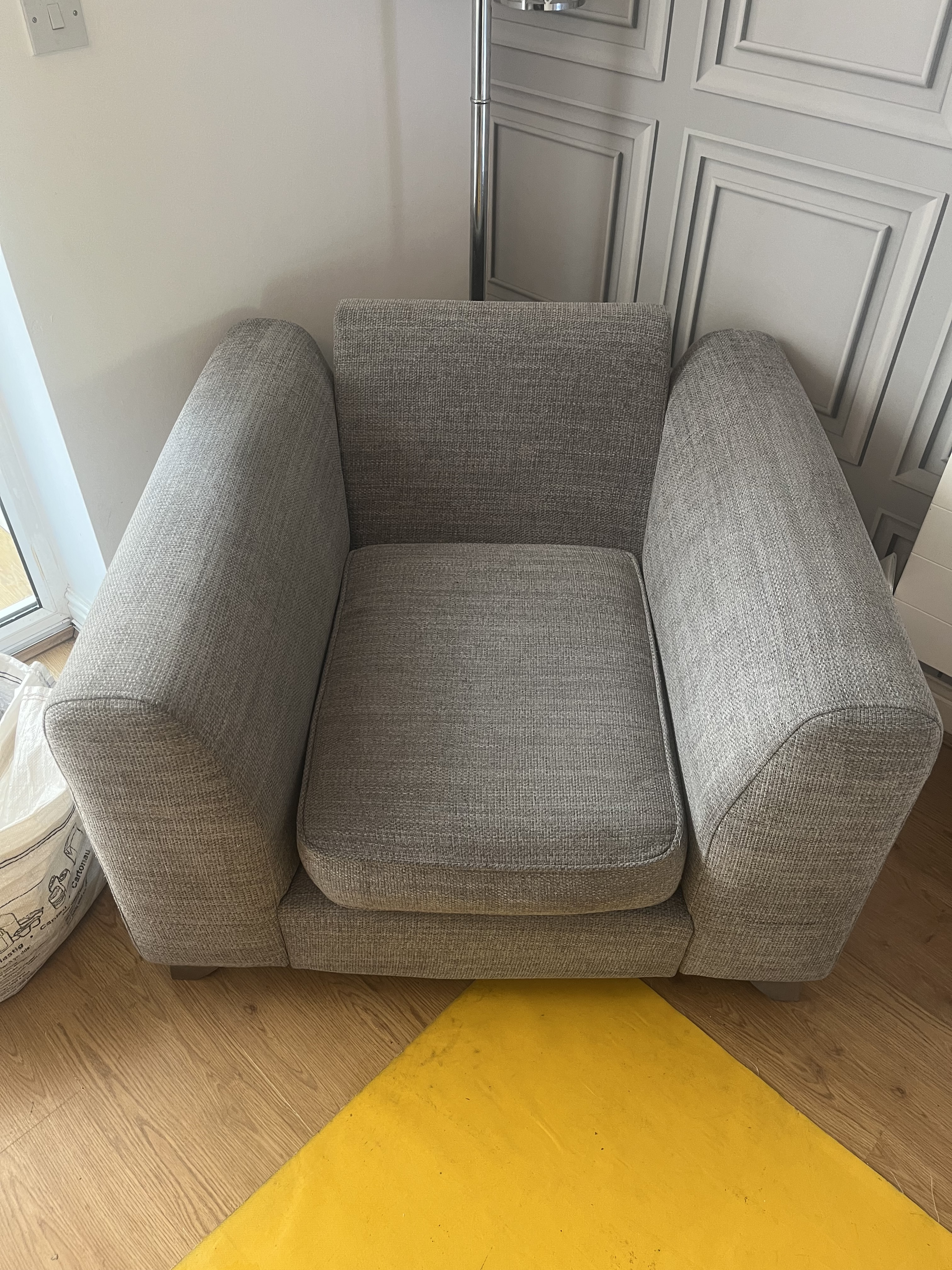 Fabric armchair before upholstery cleaning